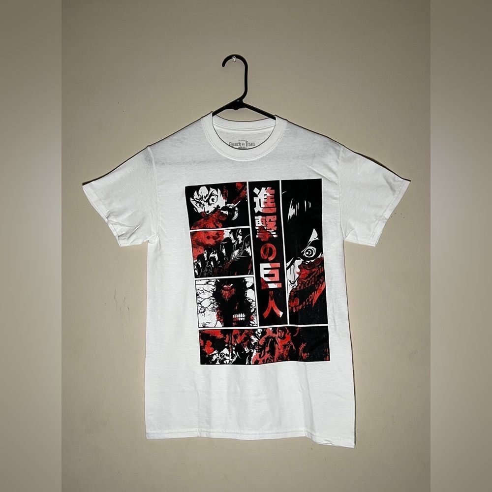 Ripple Junction Attack on Titan Eren Yeager White Anime Shirt Men's Small - New